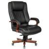 Кресло руководителя Бюрократ T-9925WALNUT (Кожа, черный)