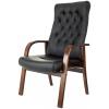 Кресло посетителя Бюрократ T-9928WALNUT-CF (Кожа, черный)