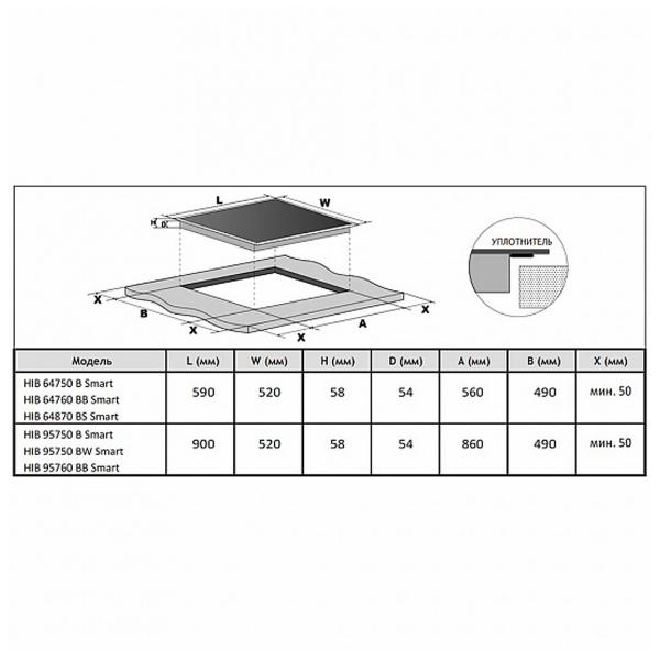 Индукционная варочная панель Korting HIB 95750 BW Smart